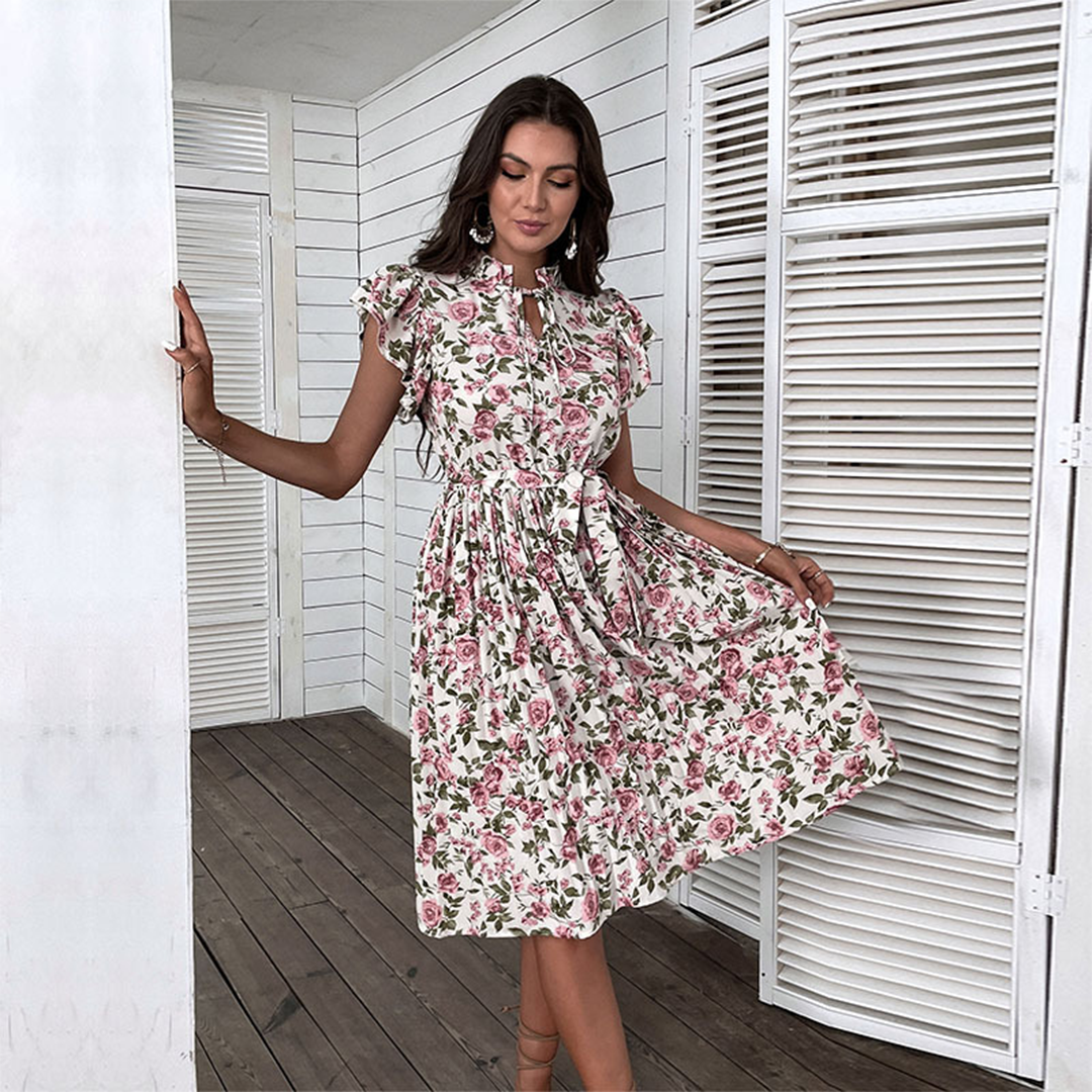 Isabelle - Bloemenjurk - Vloeiende Stof - Voor Dames - Zomerstijl