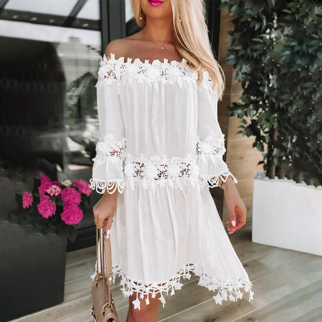 Elena - Off-Shoulder Zomerjurk - Elegant en Verfijnd - Voor Dames - Zomeroccasion