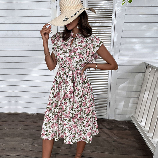 Isabelle - Bloemenjurk - Vloeiende Stof - Voor Dames - Zomerstijl