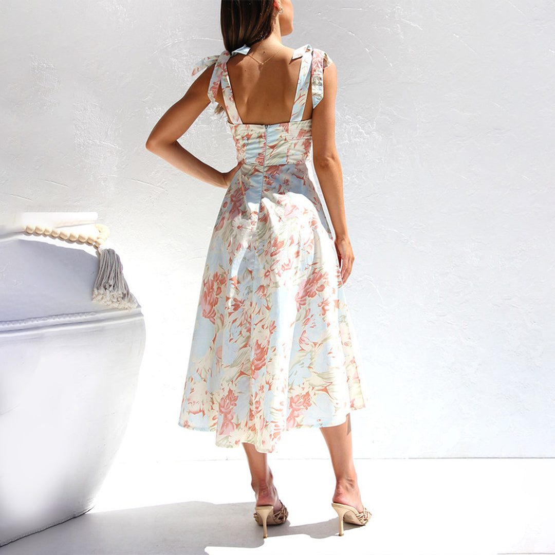 Livia - Midi-Jurk met Gebloemd Design - Comfortabele Pasvorm - Voor Dames - Perfect voor Speciale Gelegenheden