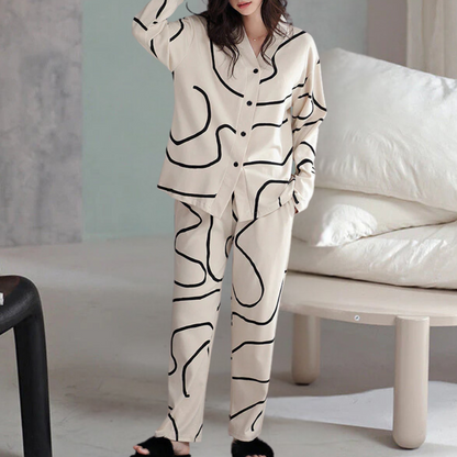 Livia - Luxe Pyjamaset - Zachte Stoffen - Voor Dames - Perfect voor Thuis