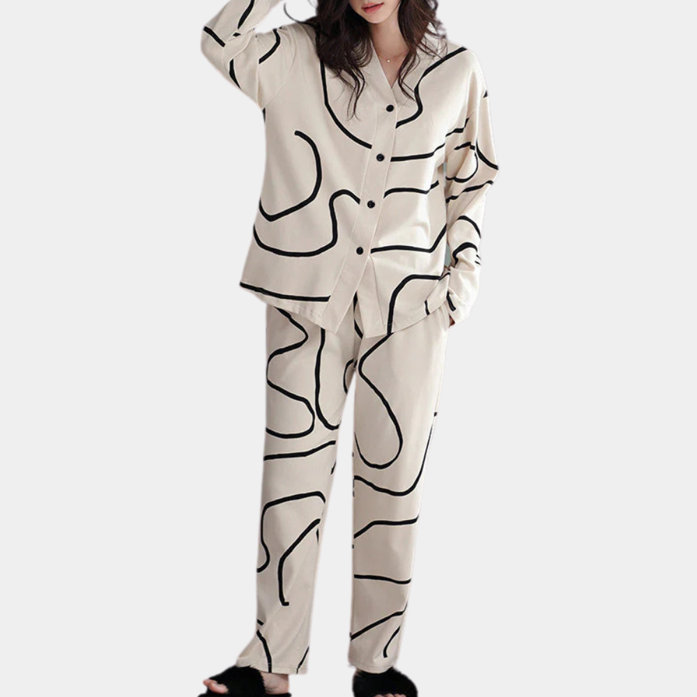 Livia - Luxe Pyjamaset - Zachte Stoffen - Voor Dames - Perfect voor Thuis